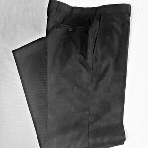BOSS Hugo Boss Men's Size 34 Black Pinstripe Cotton Dress Pants